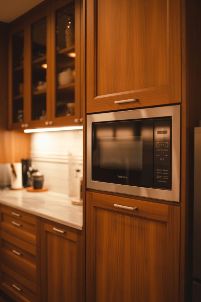 Microwave Concealed with Wood Panels