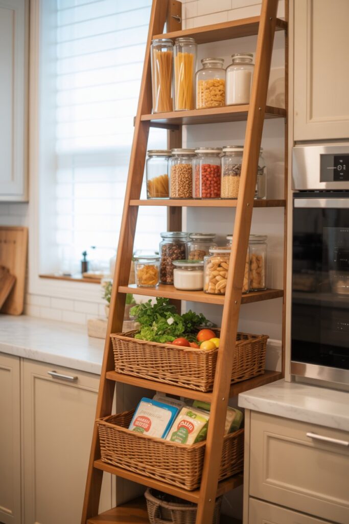  Ladder Shelf by Pantry Area