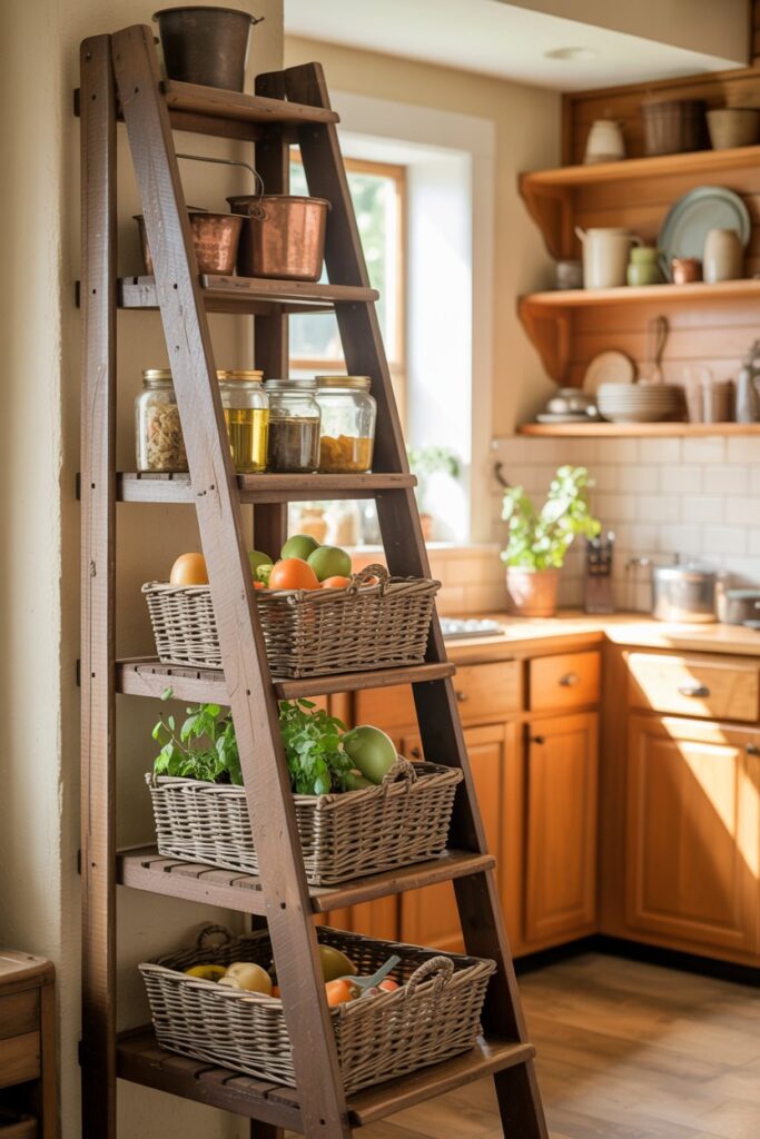 Rustic Ladder Storage Display
