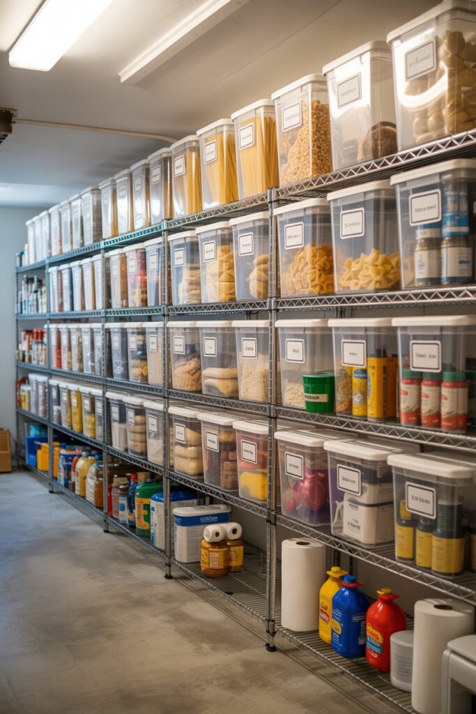 Garage Storage with Clear Containers