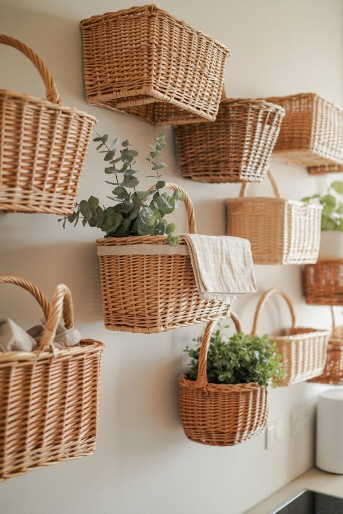 14. Kitchen Decor Wall Basket Ideas