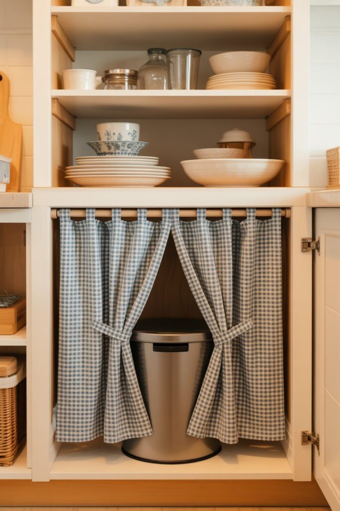 Hidden Trash Behind Curtain