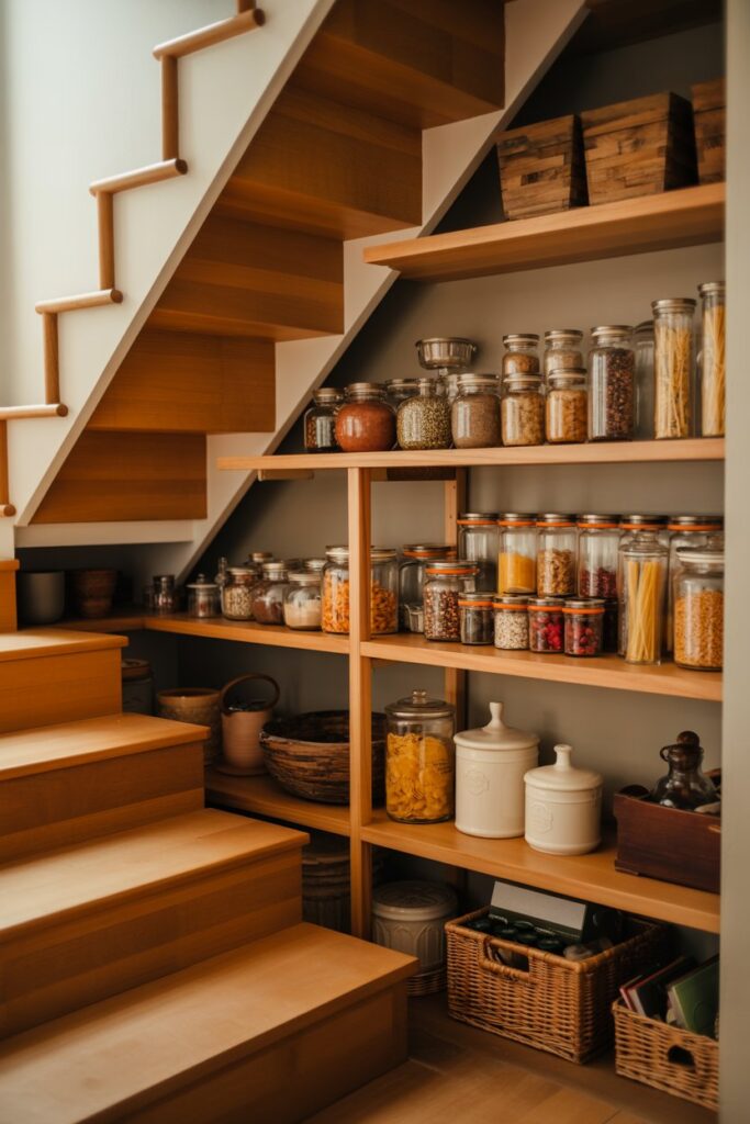 Under-Stairs Kitchen Shelving