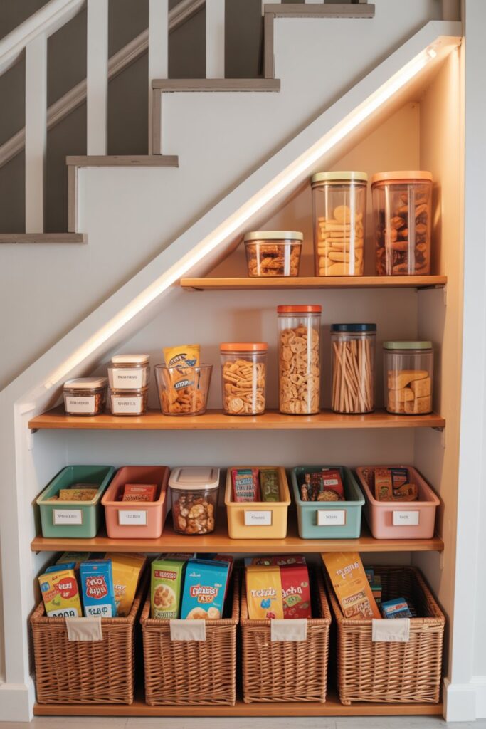 Under-Stairs Snack Storage