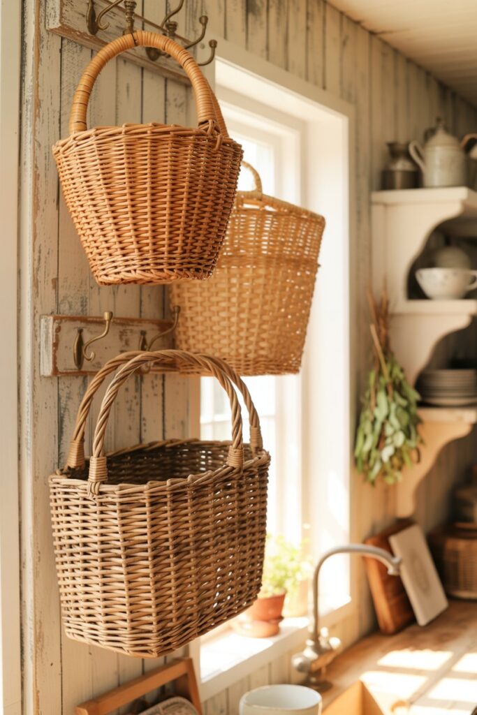 2. Kitchen Decor Wall Basket Ideas