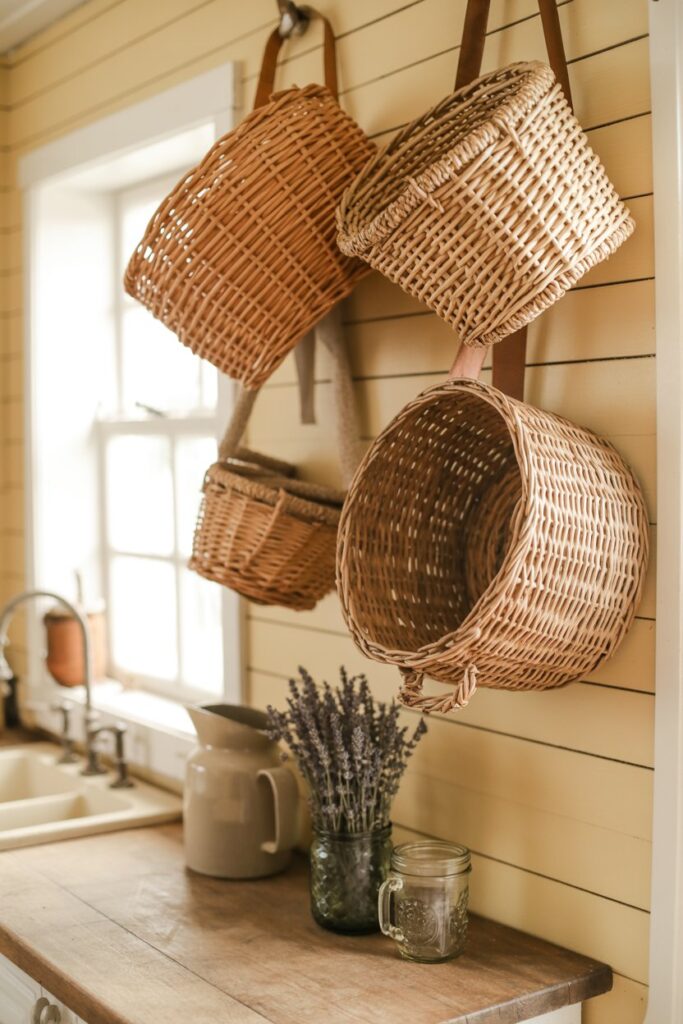 11. Kitchen Decor Wall Basket Ideas