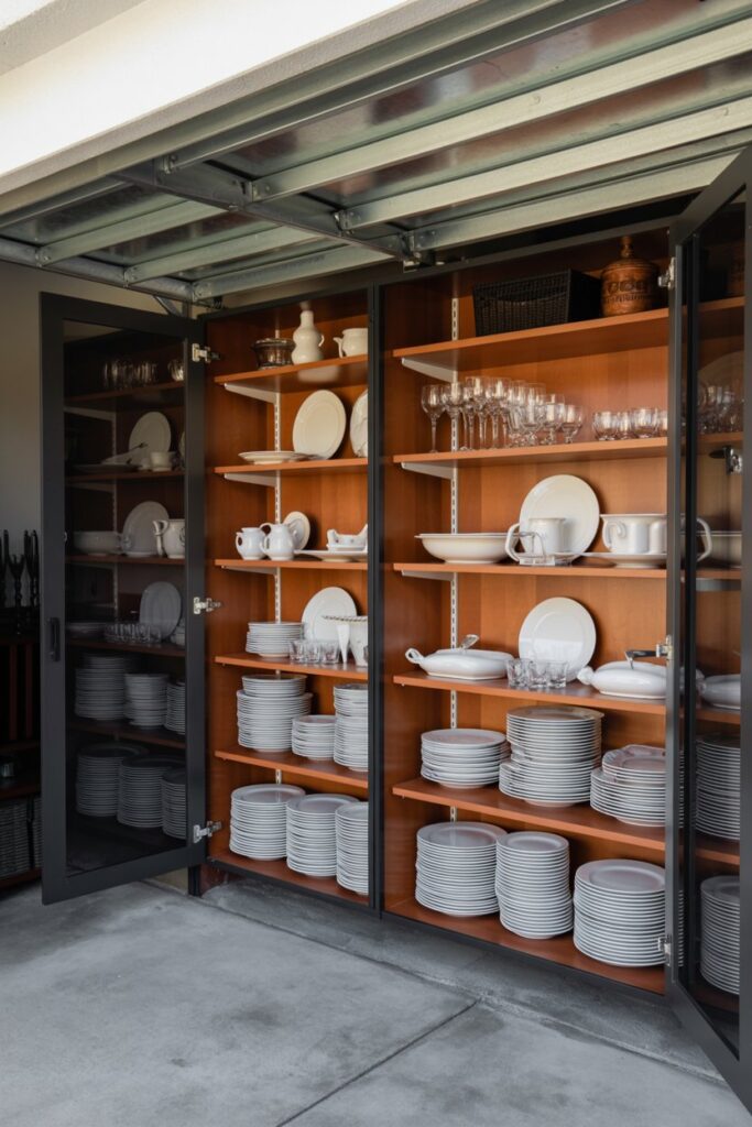 Garage Storage for Extra Dishes