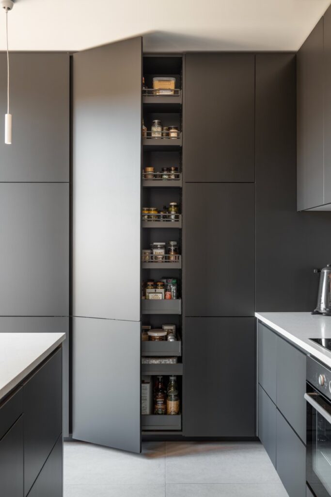 Pantry Disguised as Tall Cabinet