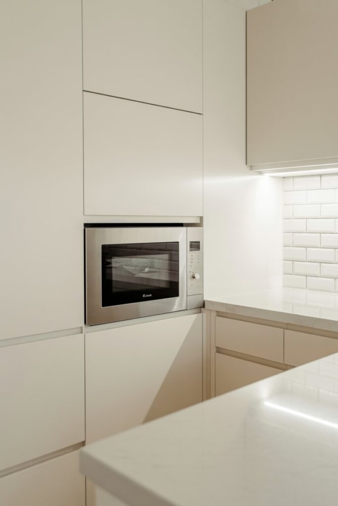 Microwave Hidden Under Counter