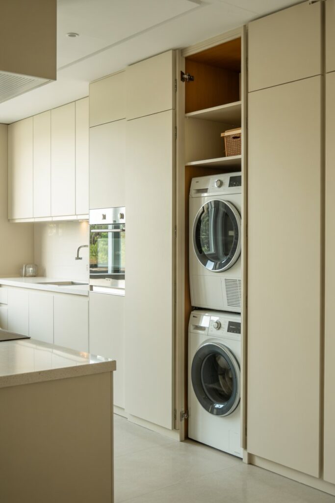 8. Hidden Laundry Room in Kitchen