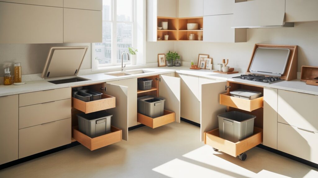 Hidden Trash Idea for Kitchen DIY Projects