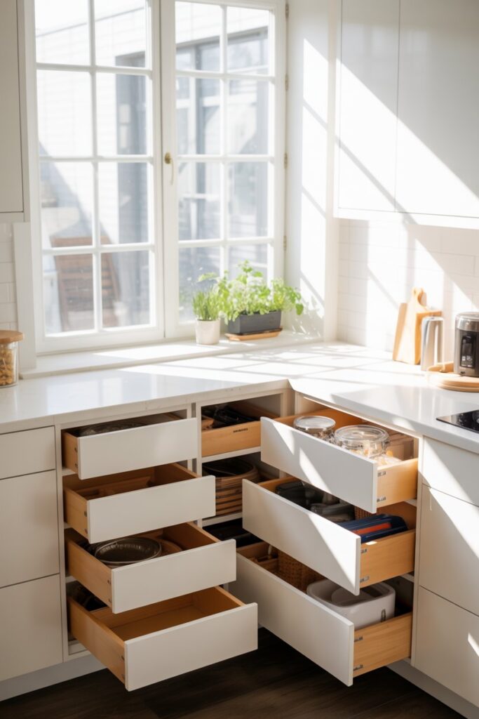 Corner Window with Storage Below