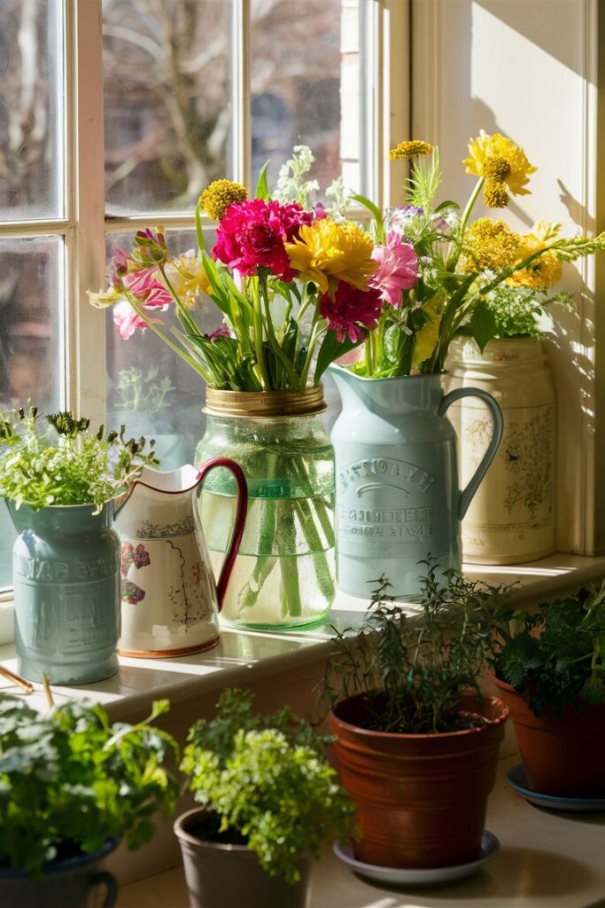 Vintage Spring Window Accents