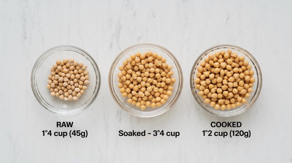 Raw Chickpeas Serving Size