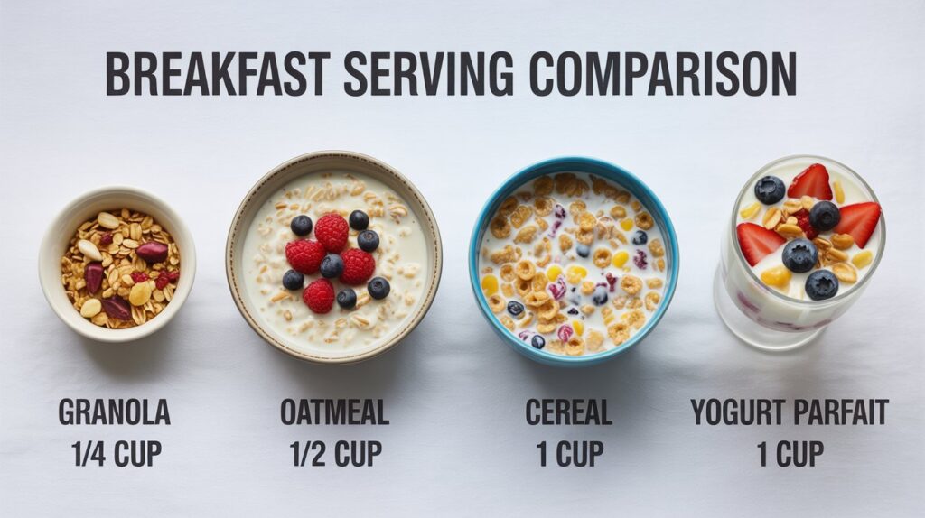 Comparing Breakfast Serving Sizes