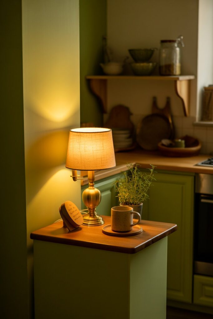  Lamp on Kitchen Corner Table