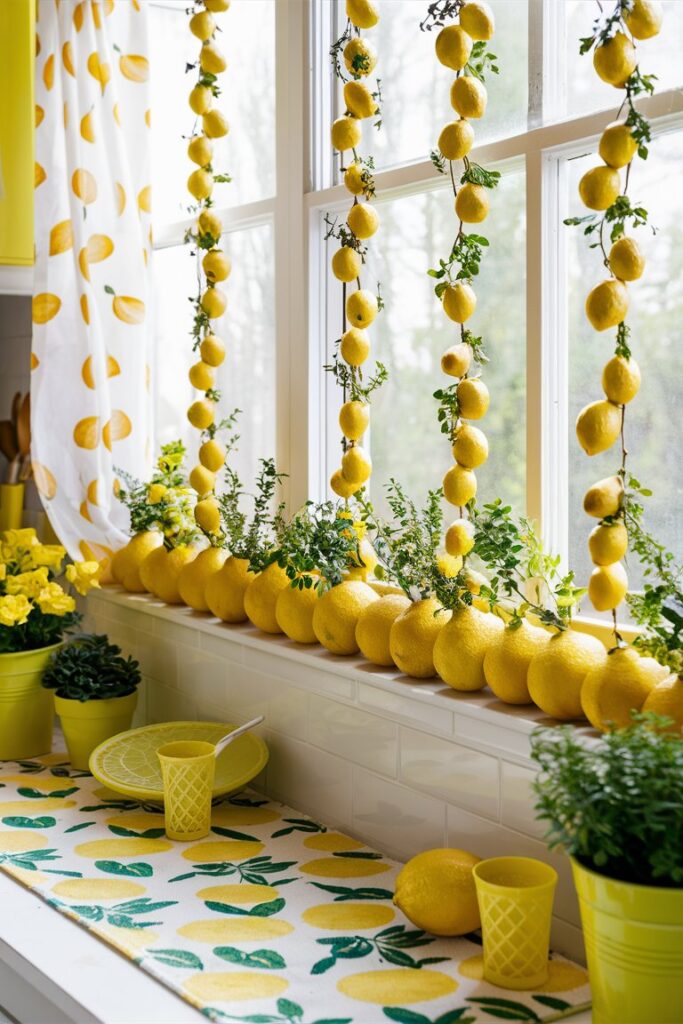  Lemon-Themed Window Decor