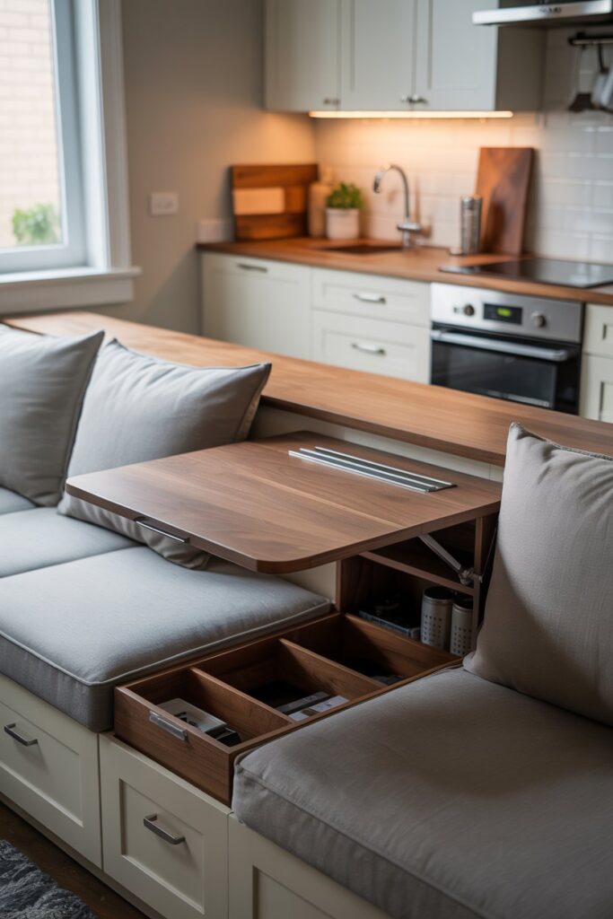 Built-In Bench Desk Storage
