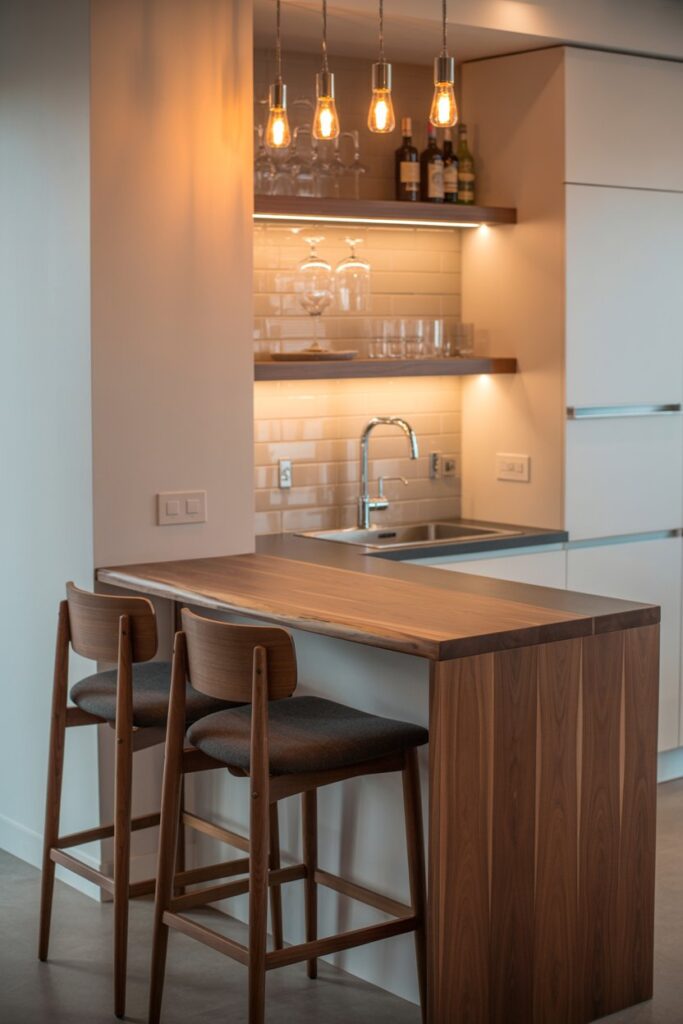 Corner Bar with Built-In Sink