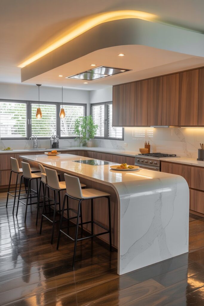 Corner Bar in Kitchen Island Extension