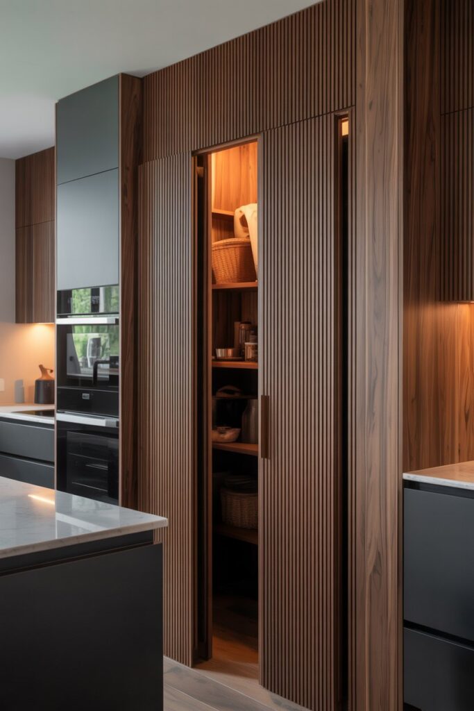 Fluted Wood Pantry Door