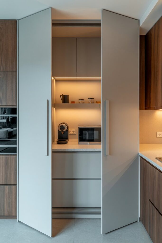 Appliance Cabinet with Pocket Doors