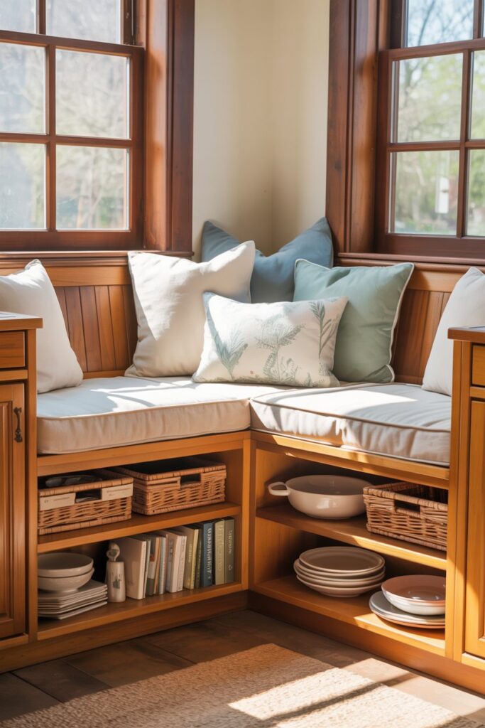 Corner Bench with Open Storage