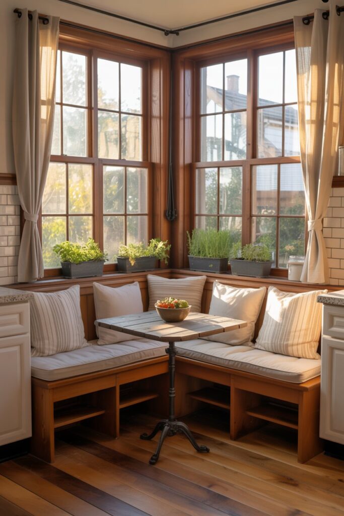 Corner Window with Bench Seating