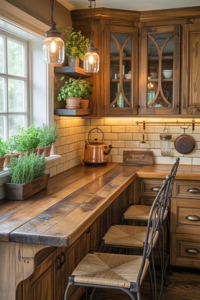  Farmhouse-Style Corner Bar