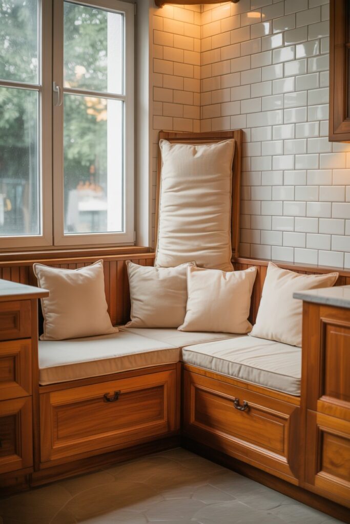 Corner Bench with Backrest