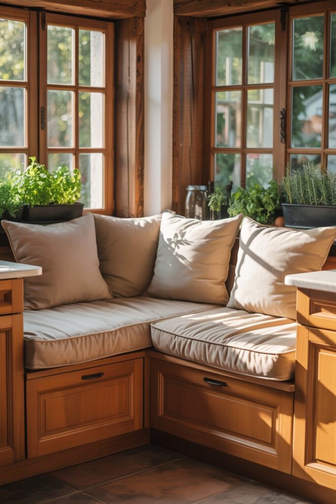 Corner Bench with Cushioned Seating