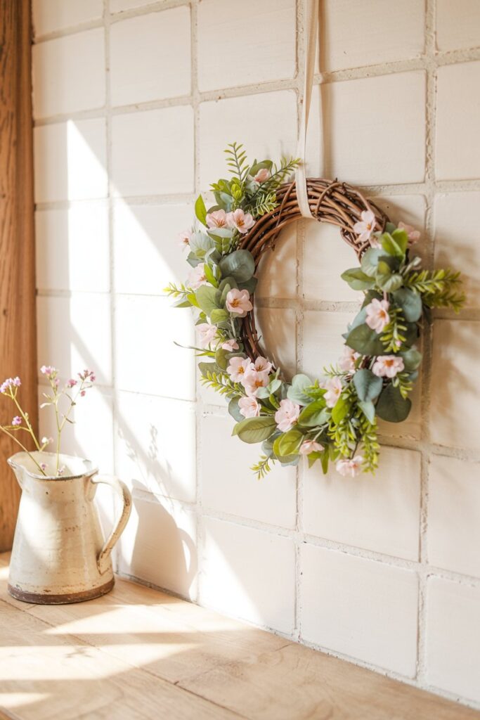 Spring Wreath in the Kitchen
