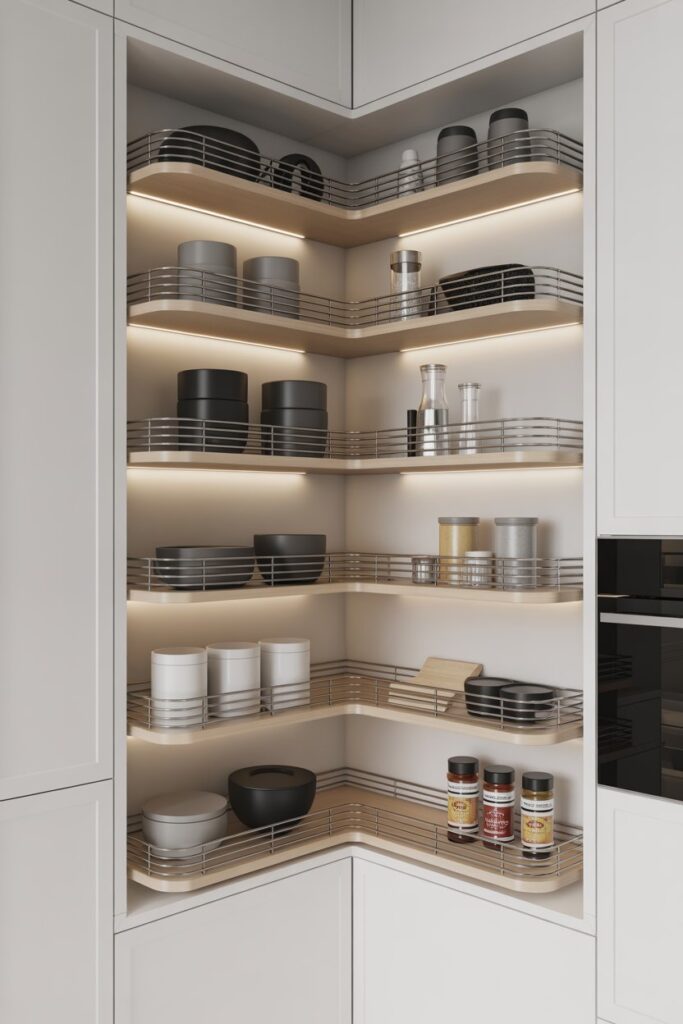 Adjustable Corner Shelves