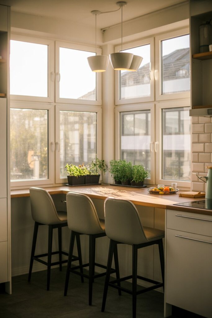 Corner Window with Breakfast Bar