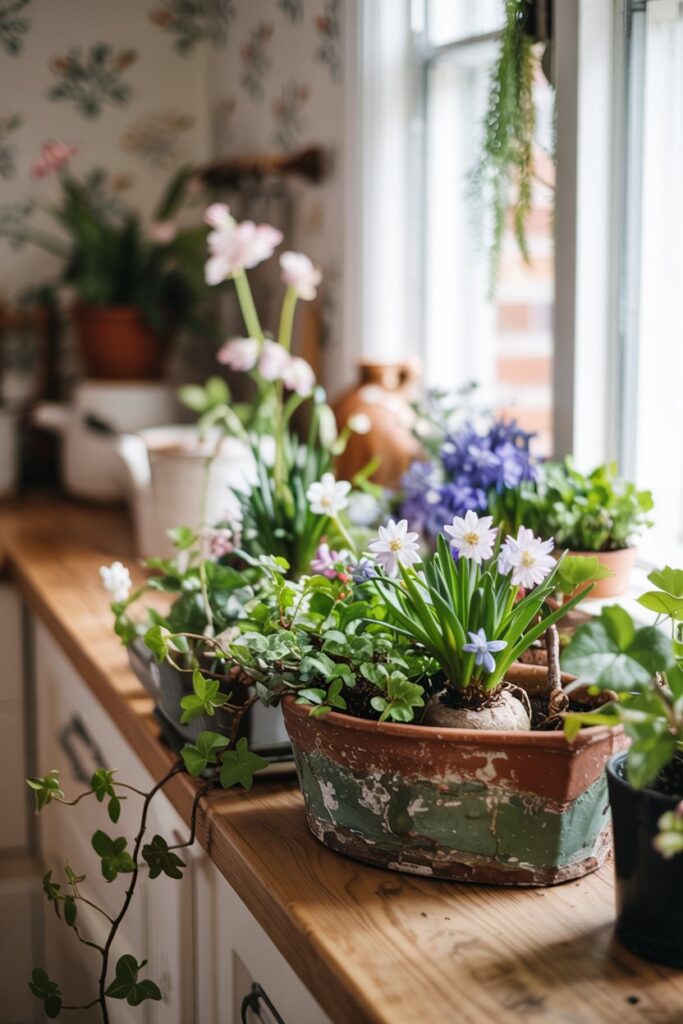 Soft Green and White Florals