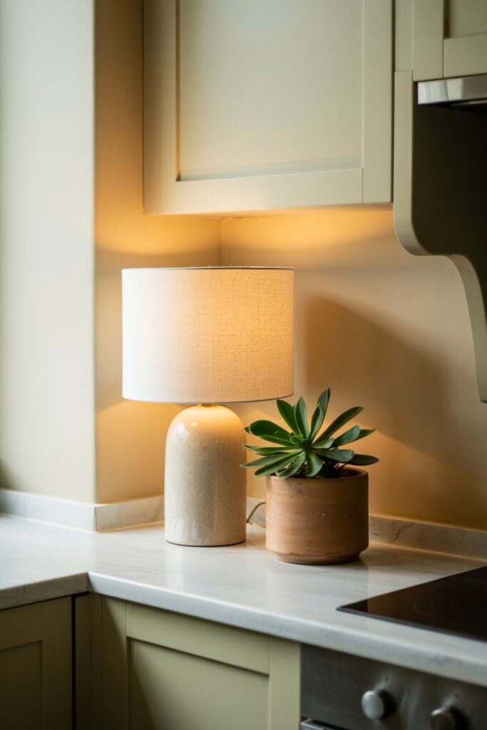 Corner Lamp with Greenery