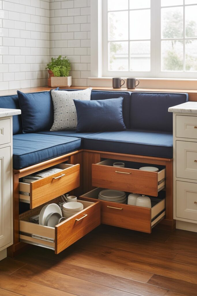 Corner Bench with Drawers