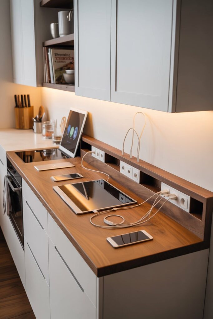 Hidden Desk with Charging Station