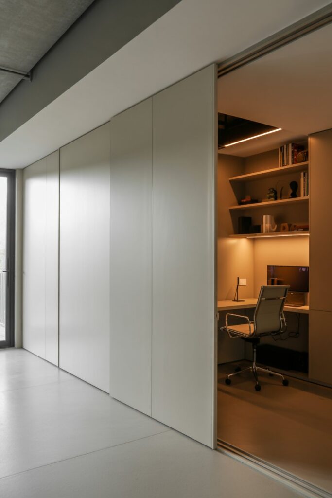 Hidden Desk with Sliding Panel