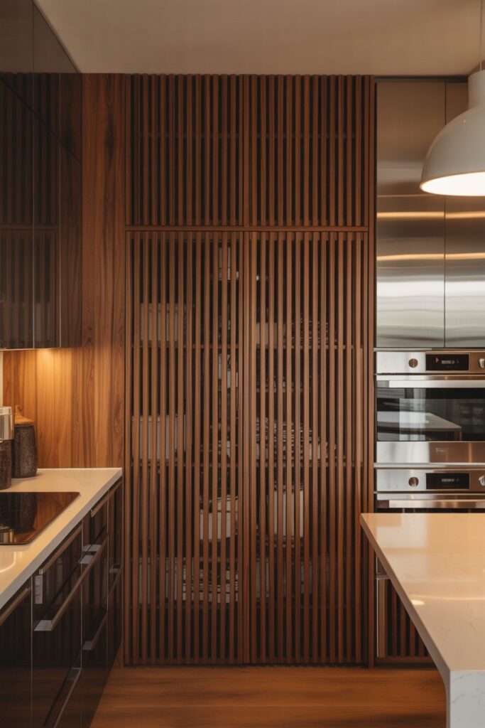 Wood Slat Pantry Door