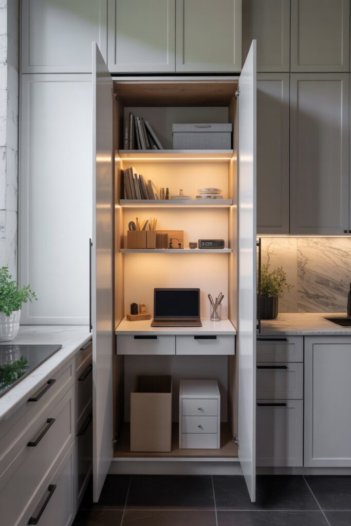 Hidden Desk in Utility Cabinet