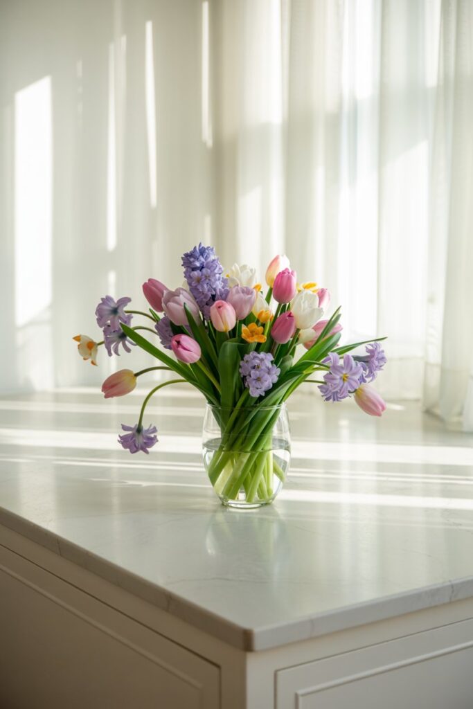 Small Floral Arrangement on Island