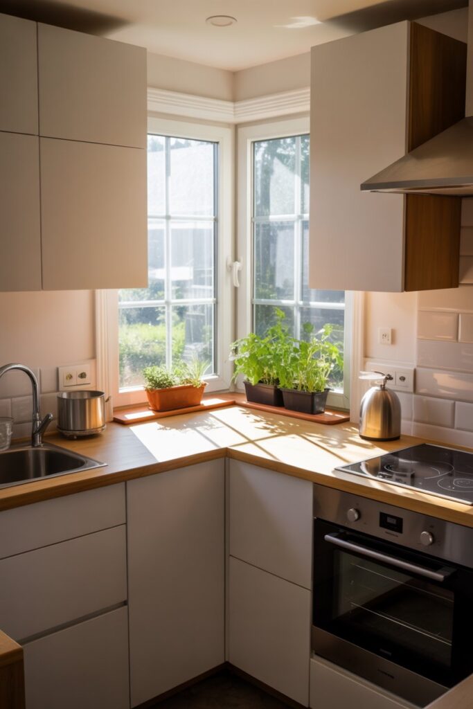 Corner Window for Small Kitchens