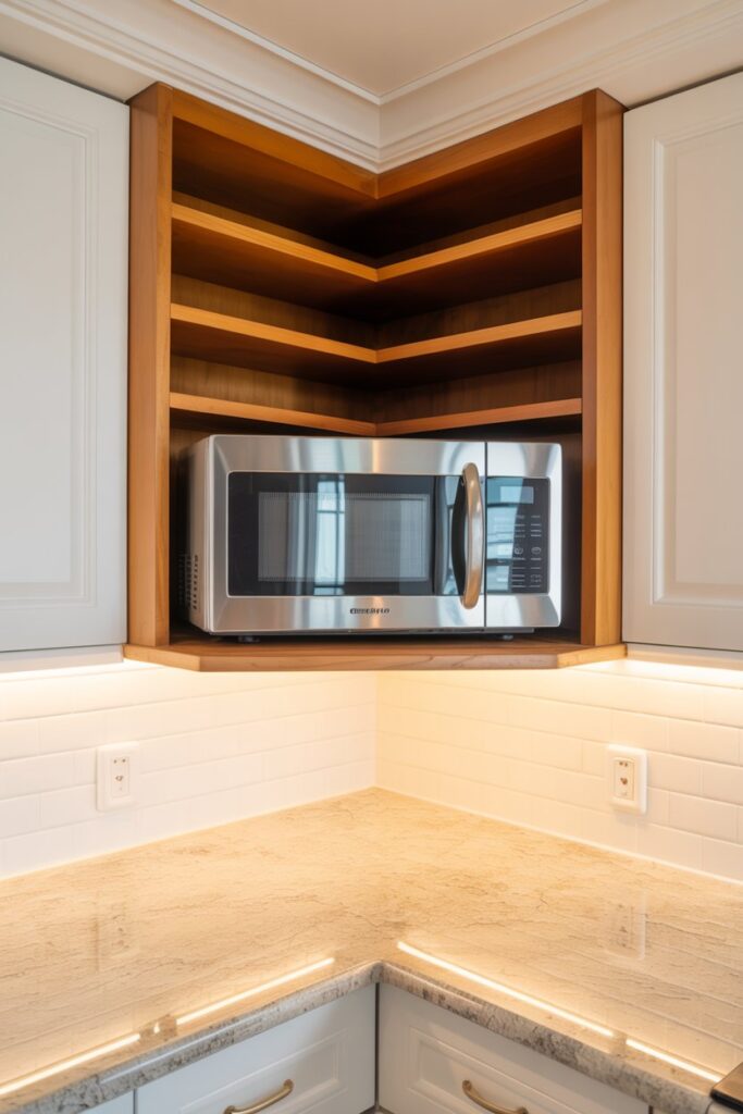 Corner Microwave Shelf