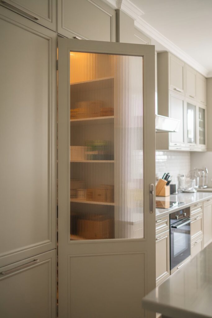 Glass Panel Hidden Pantry Door