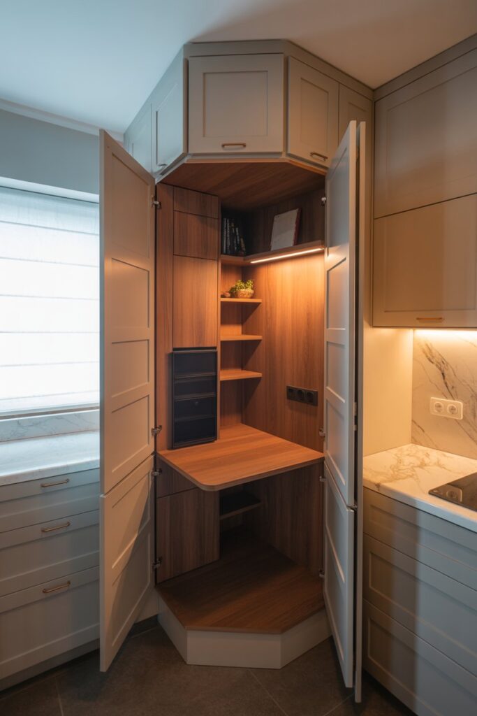 Corner Hidden Desk Cabinet