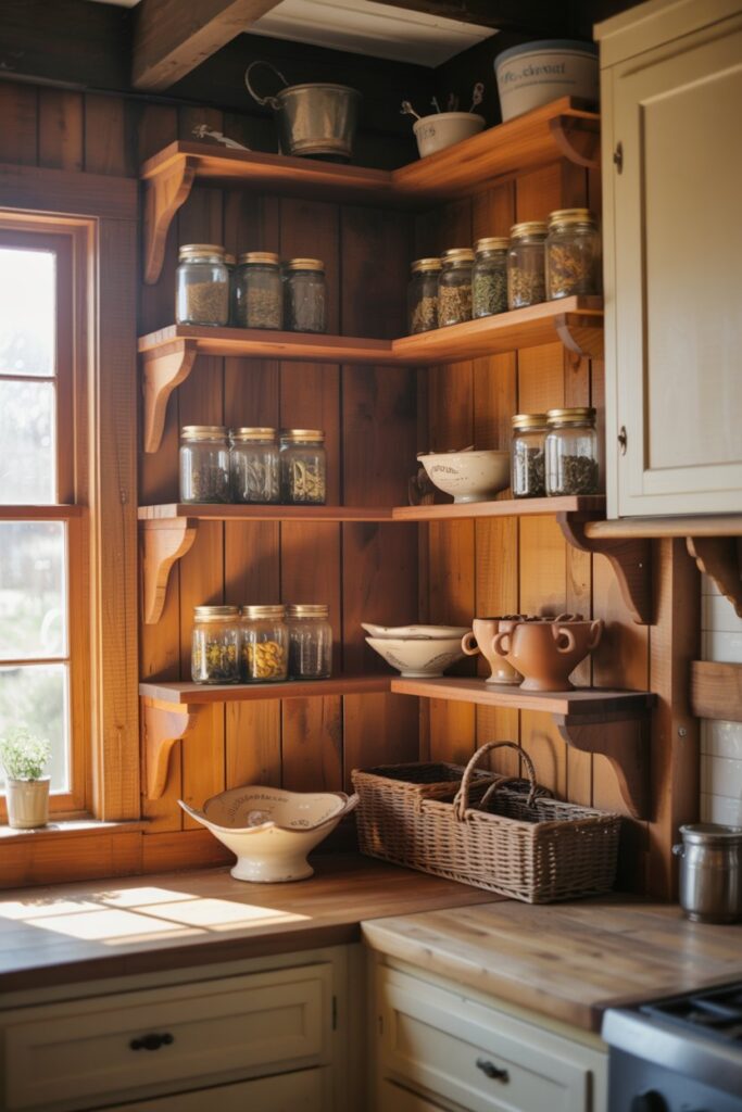 Wooden Corner Shelves