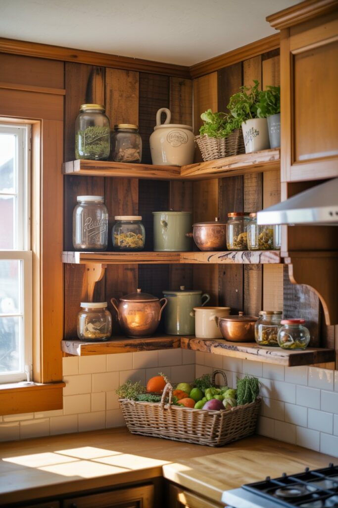 Rustic Corner Shelves