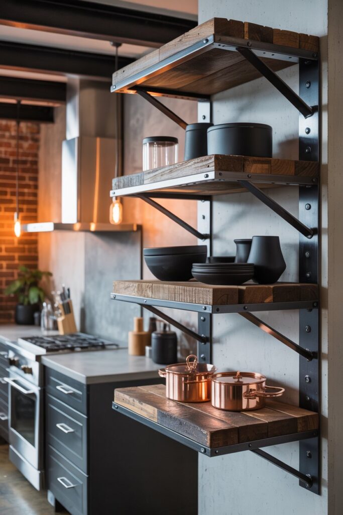  Industrial-Style Corner Shelves