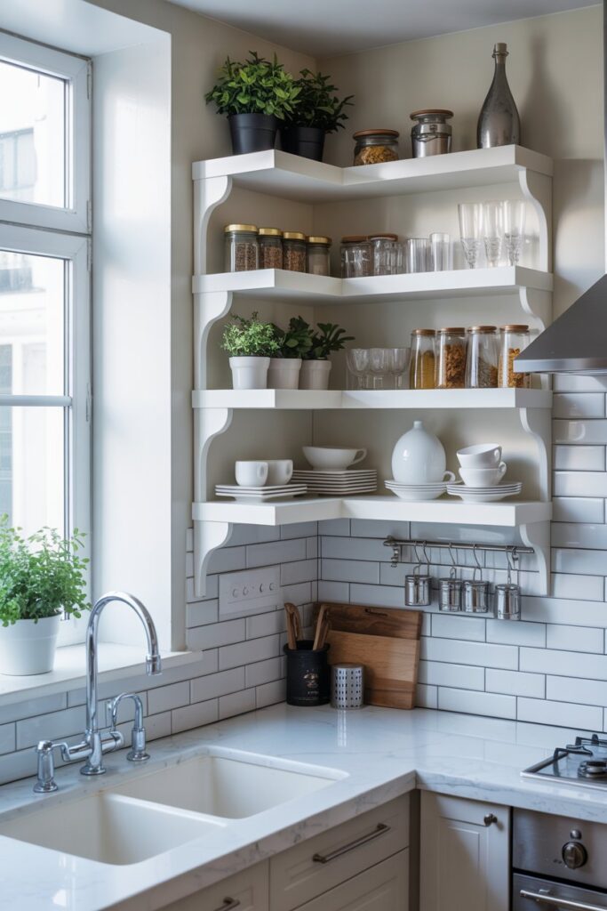 Corner Shelves Above Sink